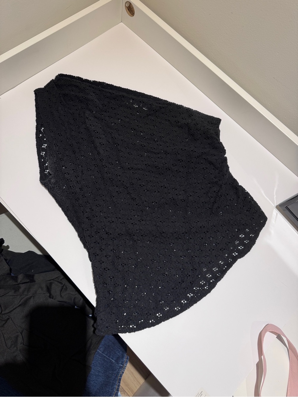 H&M Black Crochet Skater Skirt